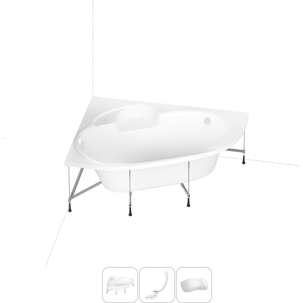 Изображение товара Акриловая ванна Lavinia Boho Bell Pro 20221006R с каркасом и подголовником