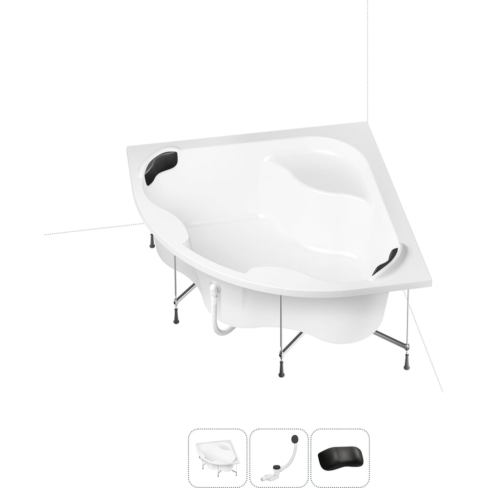 Изображение товара Акриловая ванна Lavinia Boho Aveo 4 в 1, угловая, белая, встраиваемая