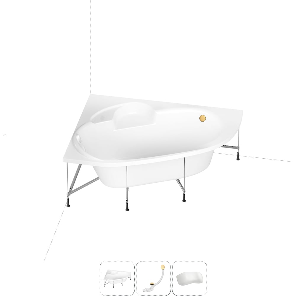 Изображение товара Акриловая ванна Lavinia Boho Bell Pro с каркасом и подголовником 1400x950 мм