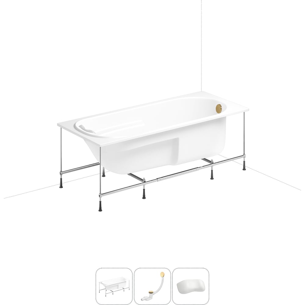 Изображение товара Акриловая ванна Lavinia Boho Bristol 4в1 с каркасом и подголовником белая