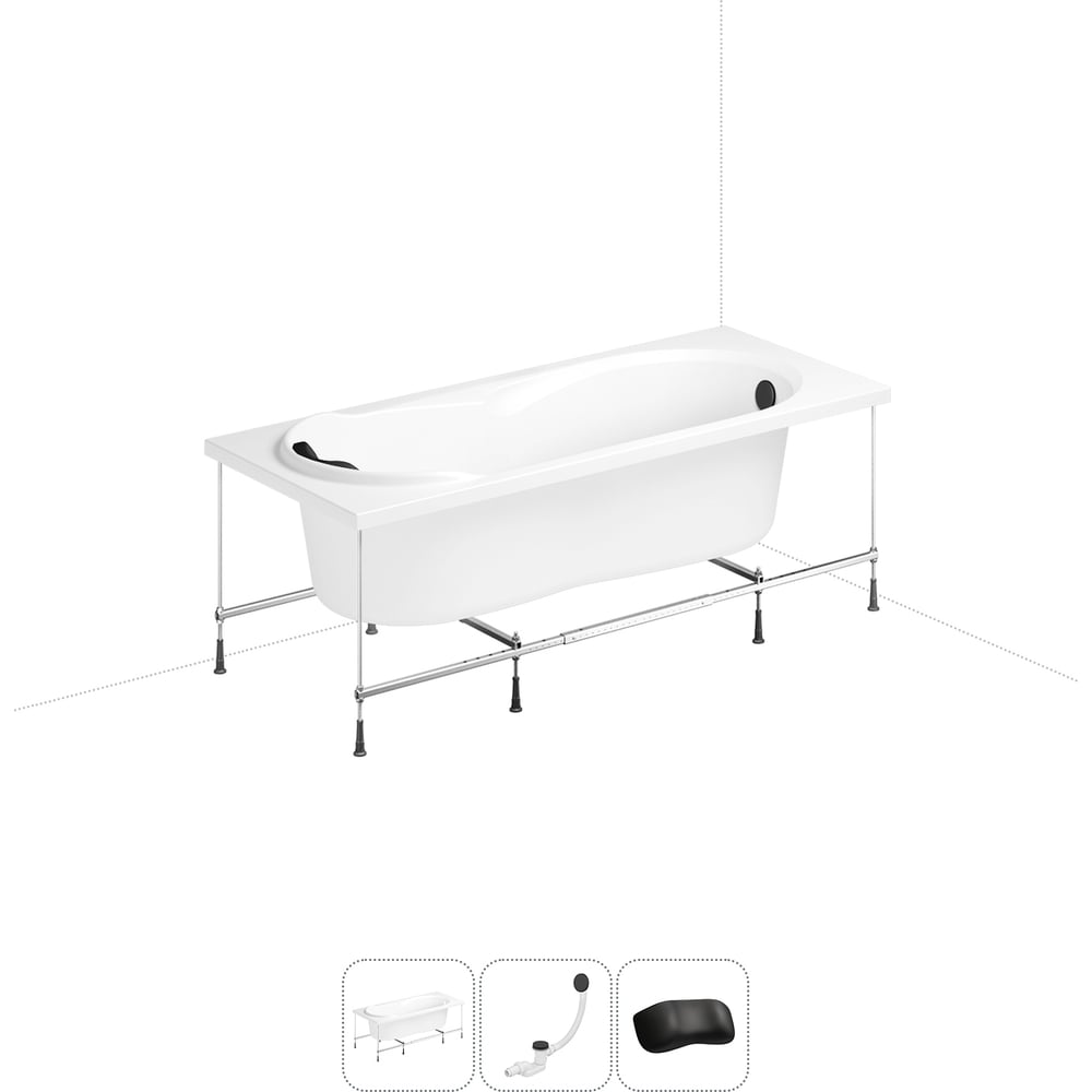 Изображение товара Акриловая ванна Lavinia Boho Easter Pro 20220967R комплект 4 в 1 белая