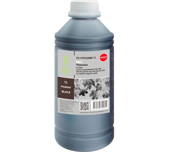 Изображение товара Чернила Cactus CS-I-PFI320BK-1L PFI-320/120 черный, 1000 мл, для Canon imagePROGRAF TM-200/TM-205/TM-300 2107811