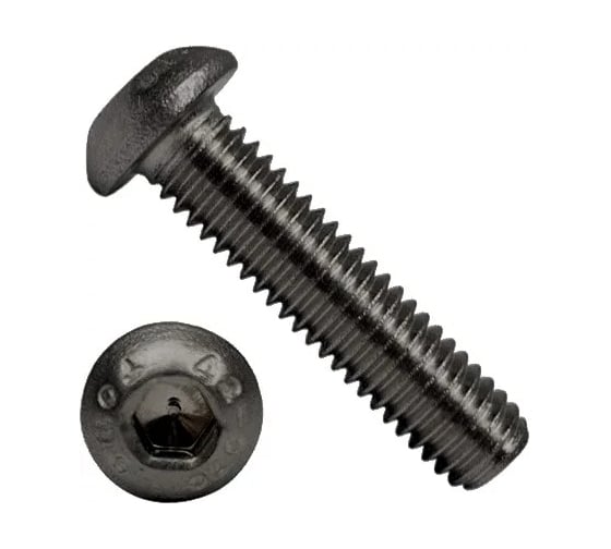 Изображение товара Винт Море-Метизов ISO 7380 класс прочности 10.9 оксид M6x70 мм, 250 шт. VINT7380M670250М