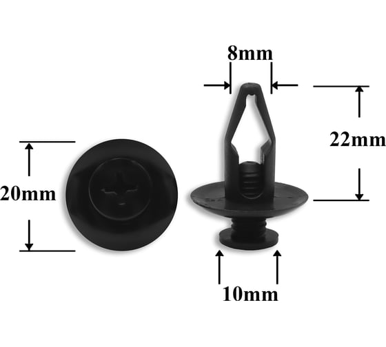 Изображение товара Автокрепеж для Ford/Infiniti/Kia/Mazda/Nissan 10 шт MNA0156145, NA0156145, 6384401A00 КрепАвто 0415