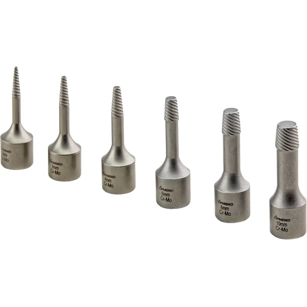 Изображение товара Набор экстракторов для извлечения сломанного крепежа ZIPMEND 6 предметов, CR-MO ZS-H030001