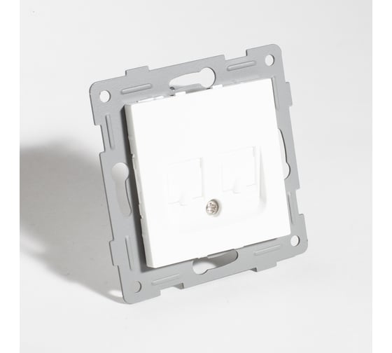 Изображение товара Суппорт для розетки информационной SPL 2 порта, белый 205304