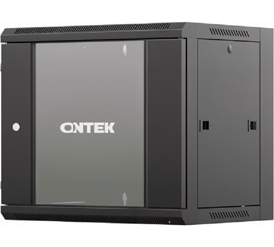 Изображение товара Шкаф настенный телекоммуникационный ONTEK TSN 6U 600x600x370мм, 2 профиля 19, дверь стеклянная, боковые стенки съемные, задняя стенка, разобранный TSN6U6637GSRSWRW-9005