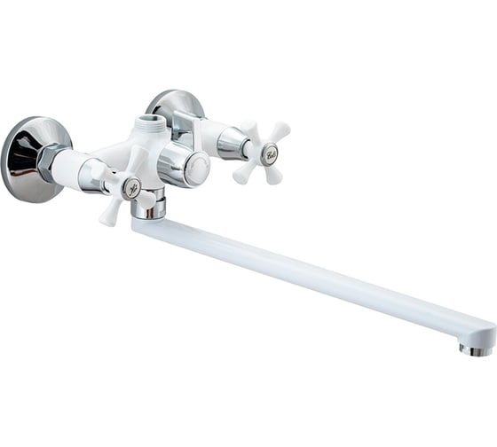 Изображение товара Смеситель для ванны Ekko длинный излив, белый E22332