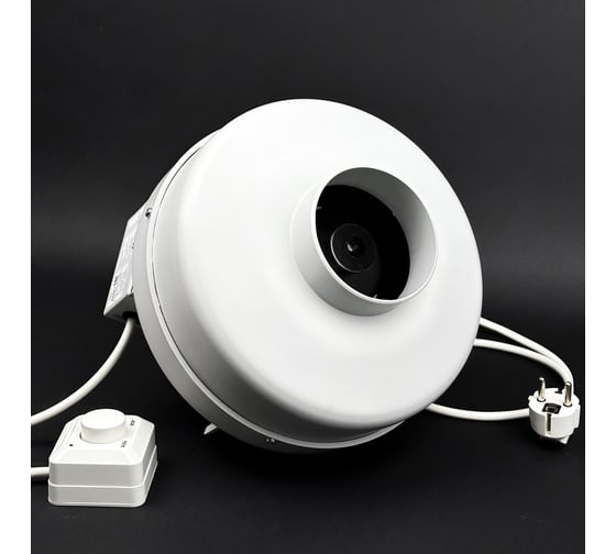 Изображение товара Комплект KRAFTAIR вентилятор канальный круглый ВКК-200 EC с регулятором скорости ВКК-200EC+регулятор,вилка