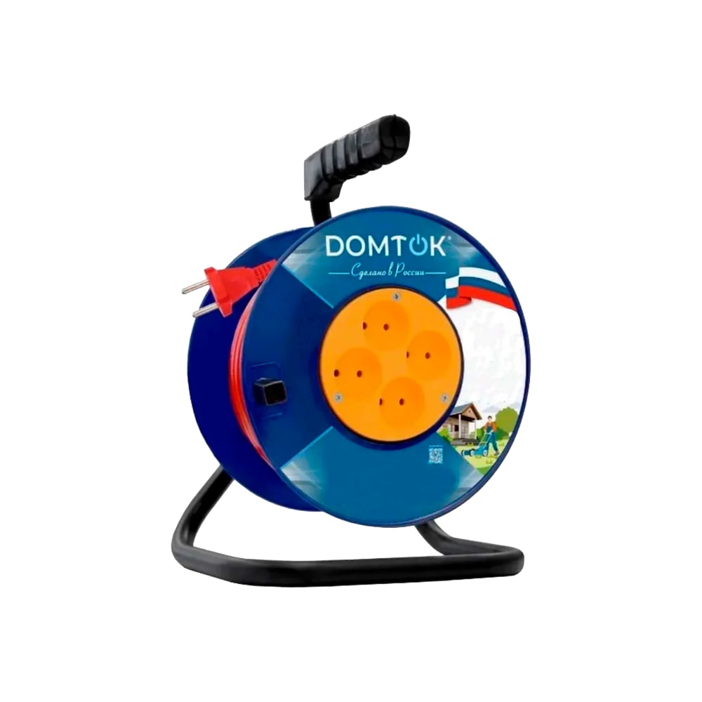 Изображение товара Силовой удлинитель на катушке DOMTOK АРКТИК КГ 50м 4 розетки 2 2кВт