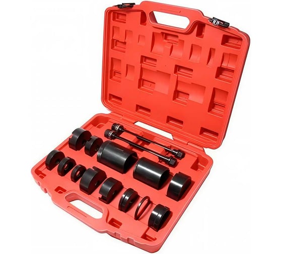 Изображение товара Набор инструментов для замены сайлентблоков Forsage BENZ, BMW 17 предметов (W220,211,203 E31,32,34,38,39,53,60,65,66), в кейсе F-927T1B(18745)