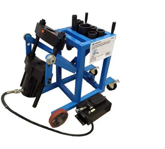 Изображение товара Съемник гидравлический выпрессовщик шкворней с тележкой для грузовых авто Forsage 75 т, с пневмо насосом и комплектом надставок F-B1339(28578)