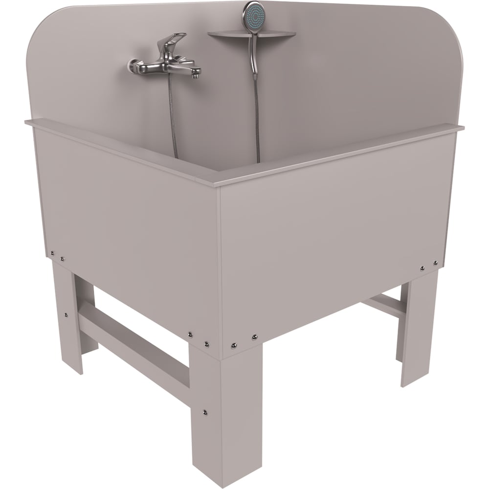 Изображение товара Мойка Экосети Washing 5. 0 MEW5 - напольная классическая раковина из полипропилена серого цвета 670х