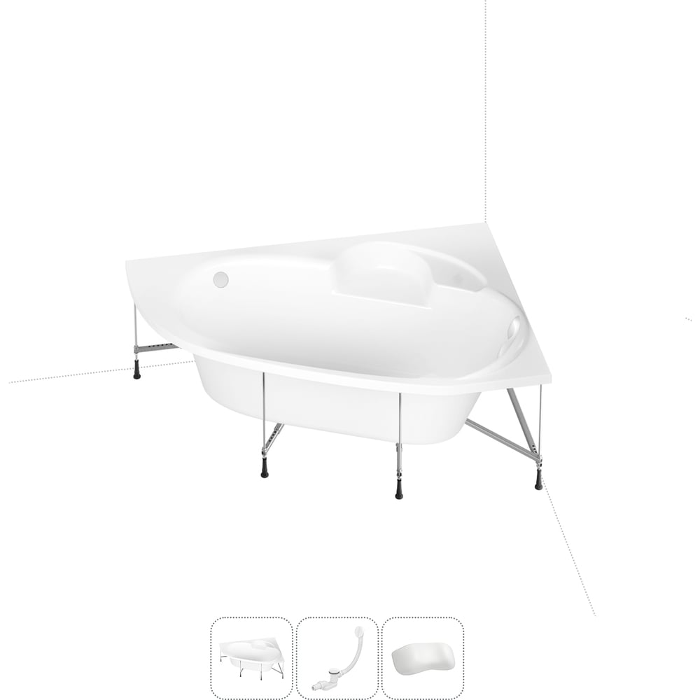 Изображение товара Акриловая ванна Lavinia Boho Bell Pro 4 в 1 с каркасом и подголовником