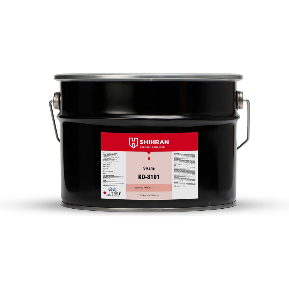 Изображение товара Эмаль термостойкая SHIHRAN КО-8101 темно-серая, RAL 7024, до +400С, 10кг, 00000007603