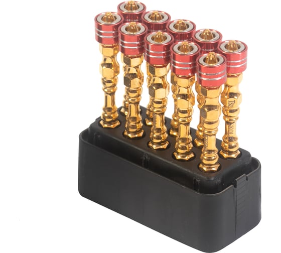 Изображение товара Набор бит двусторонних с магнитом SKOLE (BT8) PH2-65 (10шт/уп красн-зол) BT8-265