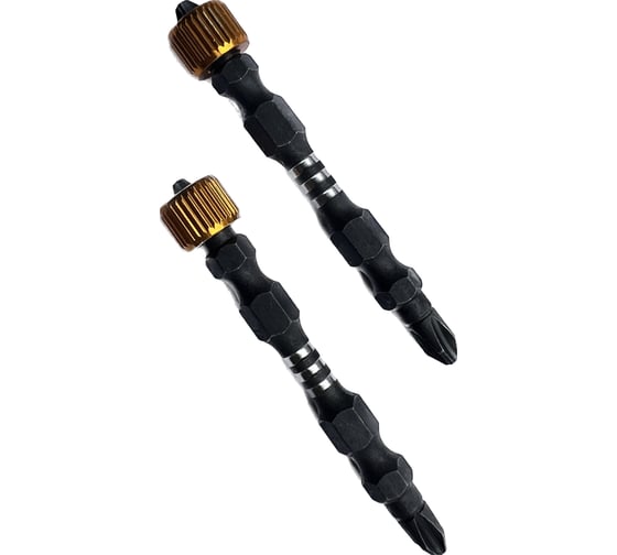 Изображение товара Набор бит двусторонних с магнитом SKOLE (BT11) PH2-65 (10шт/уп. зол-черн) BT11-265