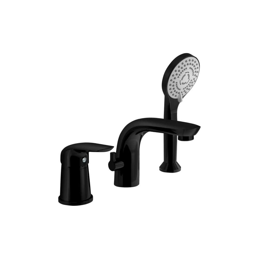 Изображение товара Смеситель на борт ванны ORANGE Otto черный M22-333b современный монтажный стиль