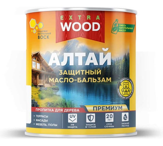 Изображение товара Масло-бальзам универсальный деревозащитный Farbitex АЛТАЙ База А Кедр 0.75 л 4300016505