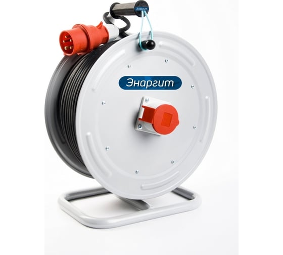 Изображение товара Удлинитель на катушке ЭНАРГИТ 380 Вольт, МК5: кг 5х1,5 ГОСТ, 60 метров, МК5-515-60К-3801-44