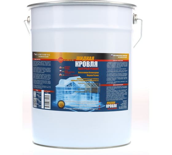 Изображение товара Водовытесняющая полимерная композиция Жидкая Кровля - быстрый ремонт Nippon Ace 20 л ЖК-200-214