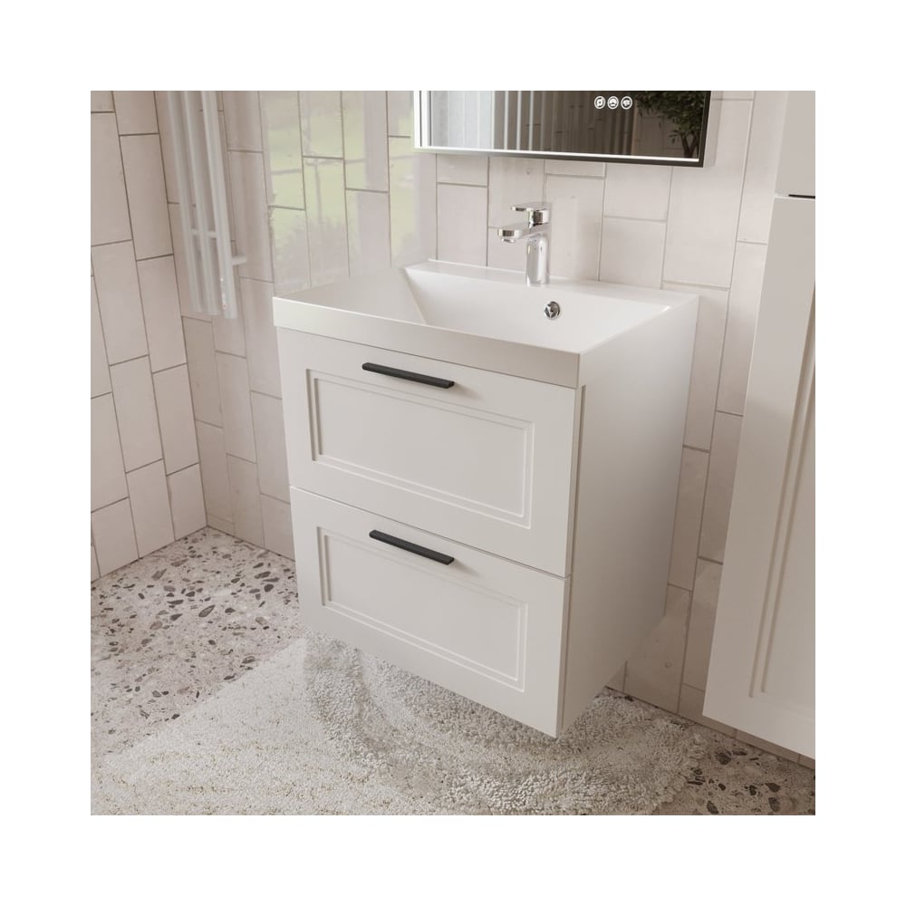 Изображение товара Подвесная тумба с раковиной Arcadia 60 см белая Modern стиль