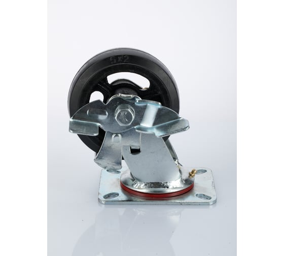 Изображение товара Колесо Caster большегрузное поворотное обрезиненное с тормозом SCdb55н