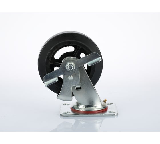 Изображение товара Колесо 160 мм большегрузное, поворотное обрезиненное с тормозом Caster SCdb63н