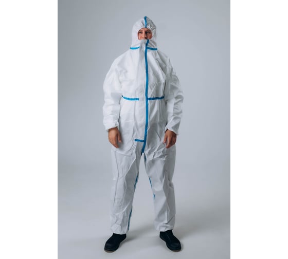 Изображение товара Защитный комбинезон Смелый Каспер белый, плотность 65 г/м2,с проклейкой швов, размер 2XL/54-56/170-176 00062