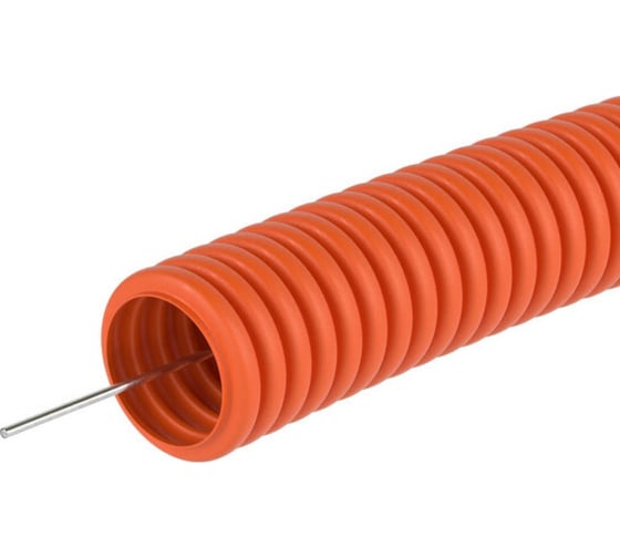 Изображение товара Гофротруба Урал ПАК тяжелая, ПНД, 50 мм, с протяжкой, оранжевая, 20м ГФ-1110250-020