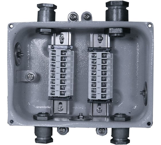 Изображение товара Коробка клеммная Электротехник КЗНС-16 У2, 16 зажимов, IP65 (металлические вводы) ET002544