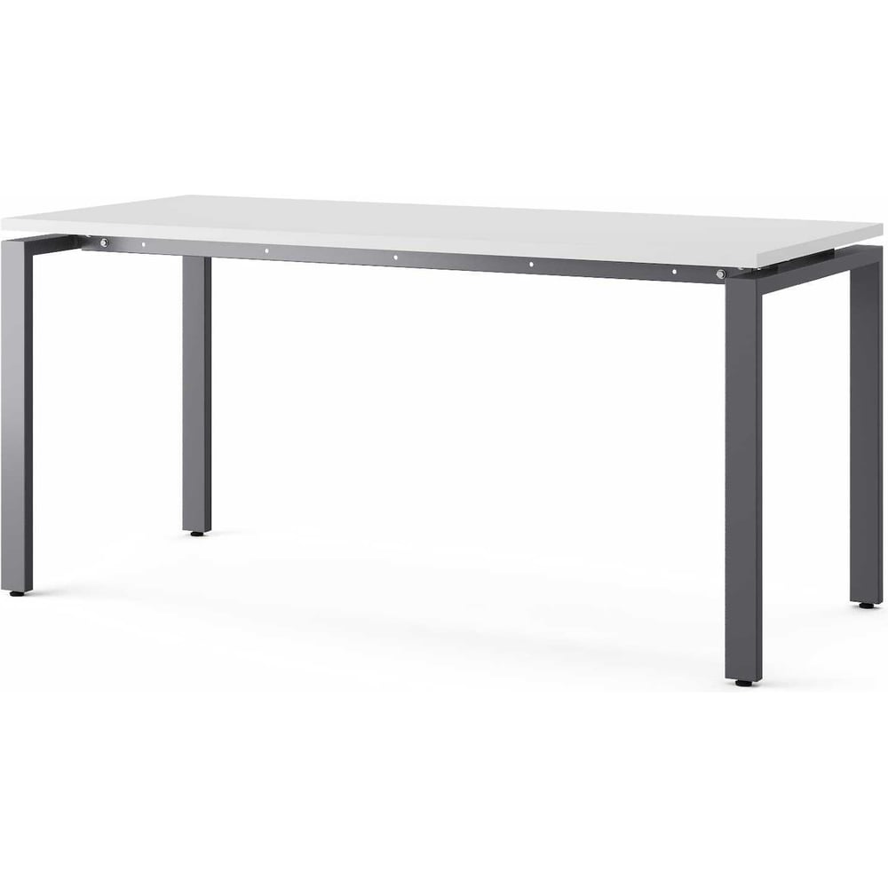 Изображение товара Офисный письменный стол Kobor P-160/70 graphite/premium белый/графит муар