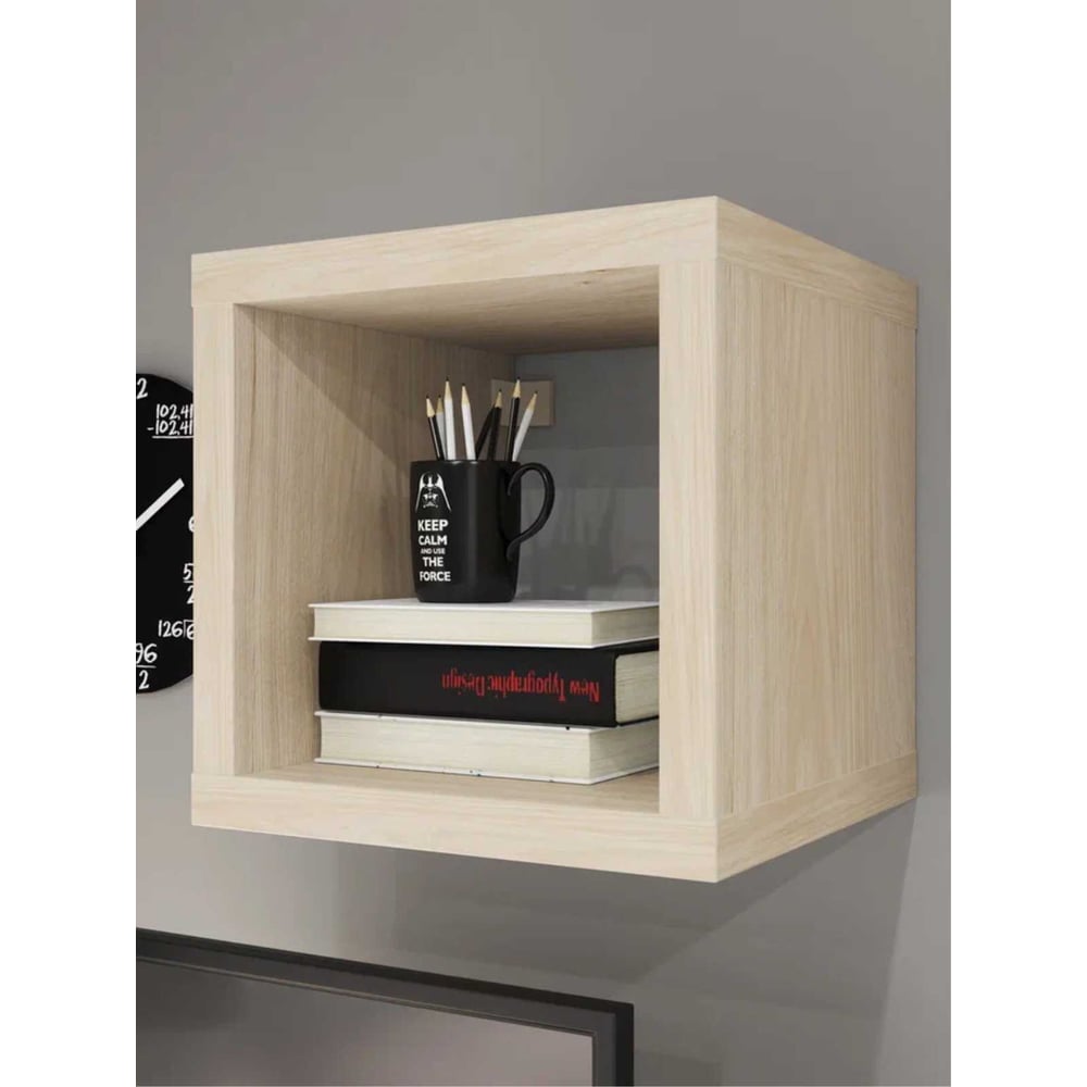 Изображение товара Полка СТИМ 42x41 дуб светлый из тамбурат для дома и офиса