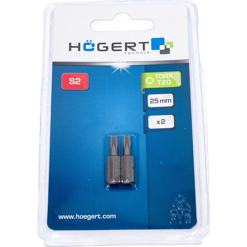 Биты (2 шт; TORX 20; 25 мм; сталь S2) HOEGERT TECHNIK HT1S363