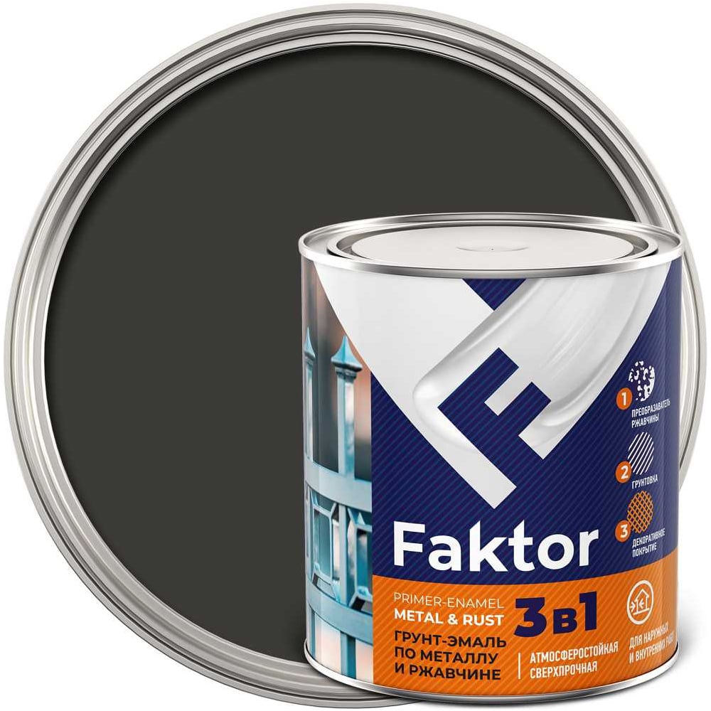 Изображение товара Грунт-эмаль ЯРОСЛАВСКИЕ КРАСКИ FAKTOR на ржавчину 3 в1 графитовая серая RAL 7024, банка 219354 Изображение товара Грунт-эмаль ЯРОСЛАВСКИЕ КРАСКИ FAKTOR на ржавчину 3 в1 графитовая серая RAL 7024, банка 219354