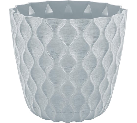 Изображение товара Горшок для цветов Ingreen Wave, с поддоном, 1.4 л, утренний туман 272760