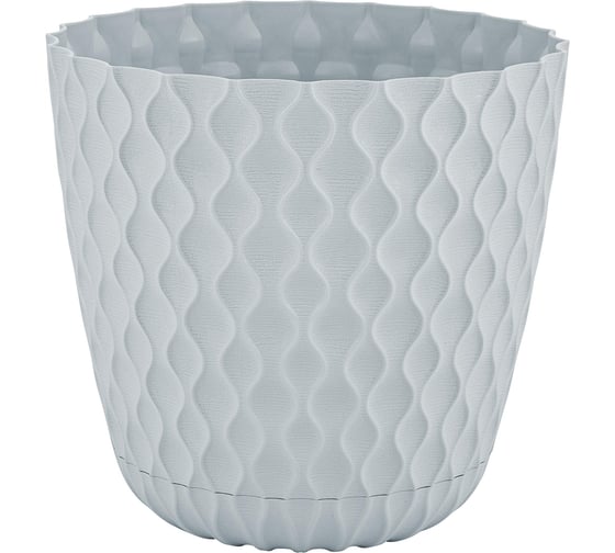 Изображение товара Горшок для цветов Ingreen Wave с поддоном, 4.7 л, утренний туман 272762
