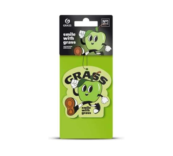 Изображение товара Ароматизатор воздуха картонный Grass Смайл (яблоко) ST-1480