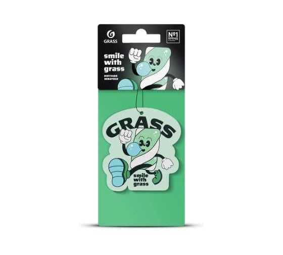 Изображение товара Ароматизатор воздуха картонный Grass Смайл (мятная жвачка) ST-1469