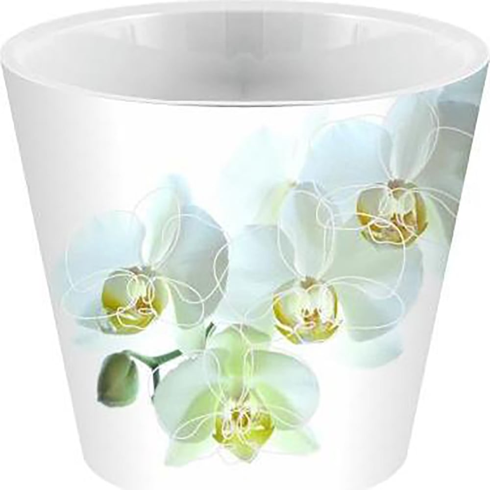 Изображение товара Горшок для цветов Ingreen London Orchid Deco 1,6л белая орхидея