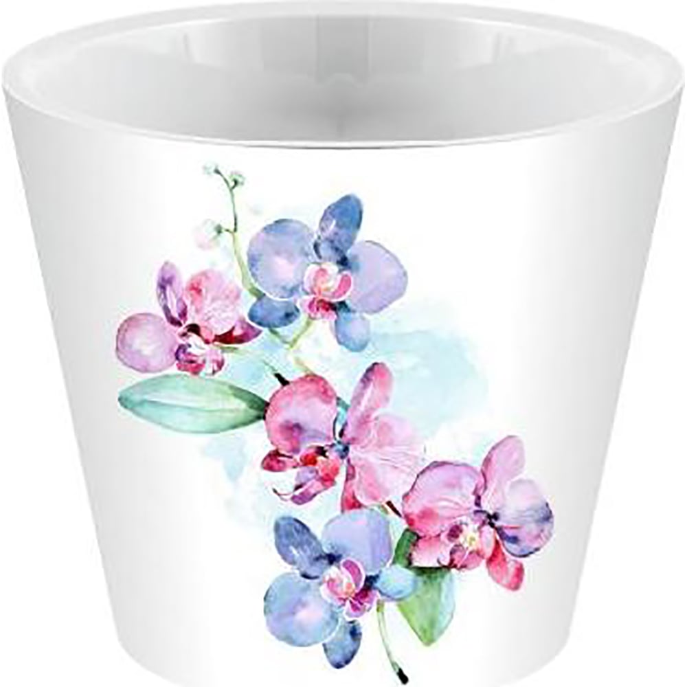 Изображение товара Горшок для цветов Ingreen London Orchid Deco 1.6 л белый с декором