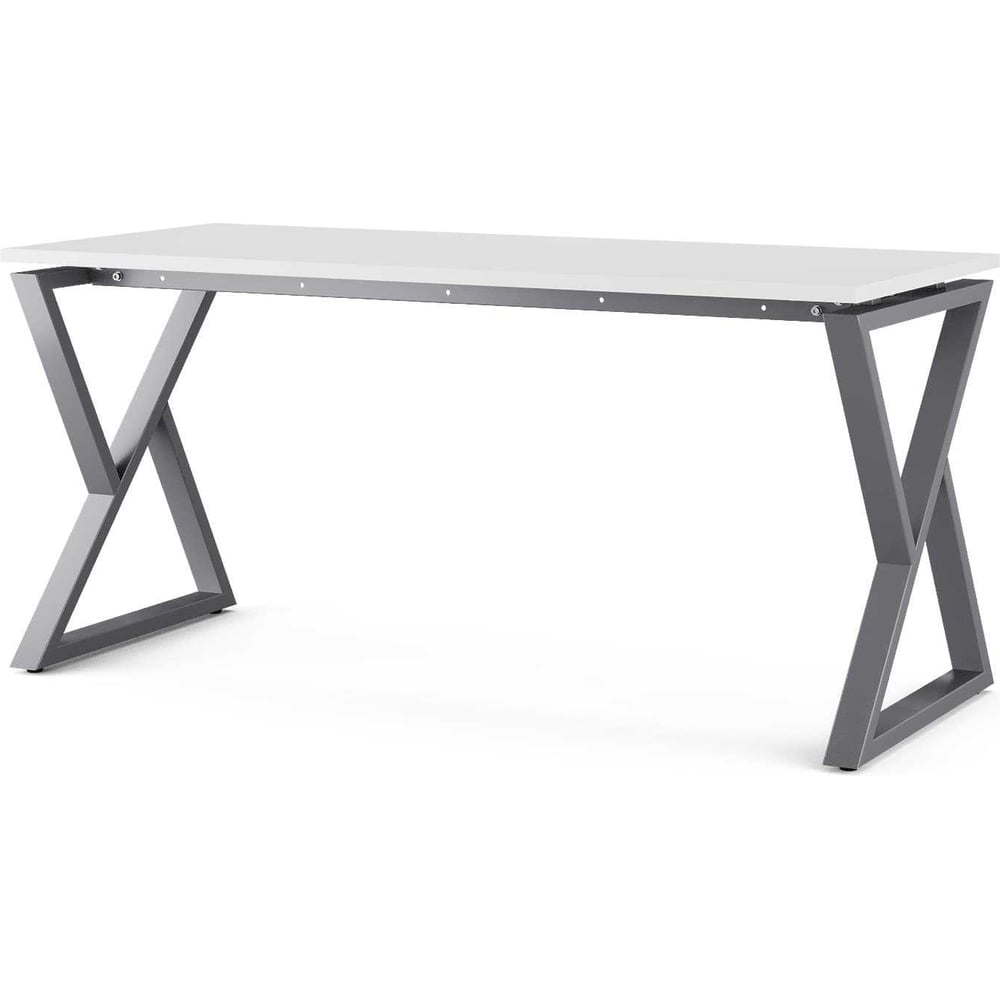 Изображение товара Стол офисный Kobor W-160/70 графит/премиум белый современный письменный