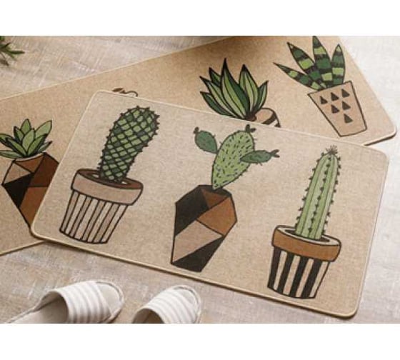 Изображение товара Коврик Joy Home батистовый, 45x75 см,YM7008 Кактусы 12529
