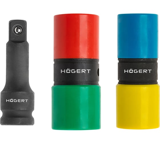 Изображение товара Набор двухсторонних ударных головок с ударным удлинителем (17/19 мм; 21/22 мм) HOEGERT TECHNIK HT4R006
