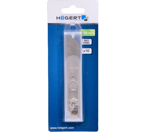 Изображение товара Лезвия отламывающиеся (10 шт; 18 мм; SK5) HOEGERT TECHNIK HT4C662