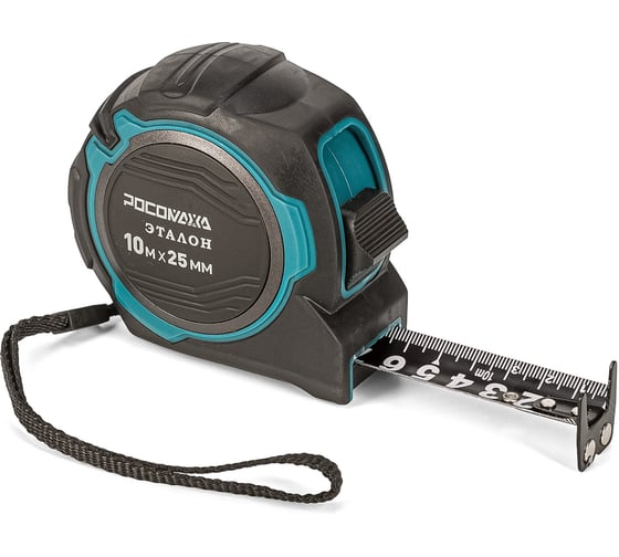 Изображение товара Рулетка в обрезиненном корпусе РОСОМАХА ЭТАЛОН с двухсторонней ч/б устойчивой лентой и магнитом, 7.5 м, 25 мм 604725
