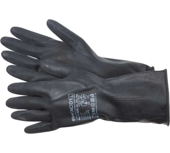 Изображение товара Перчатки резиновые технические GWARD ACID 1 КЩС тип I К80 Щ40, р XL 12 пар в упаковке арт. HIM130 HIM130/XL
