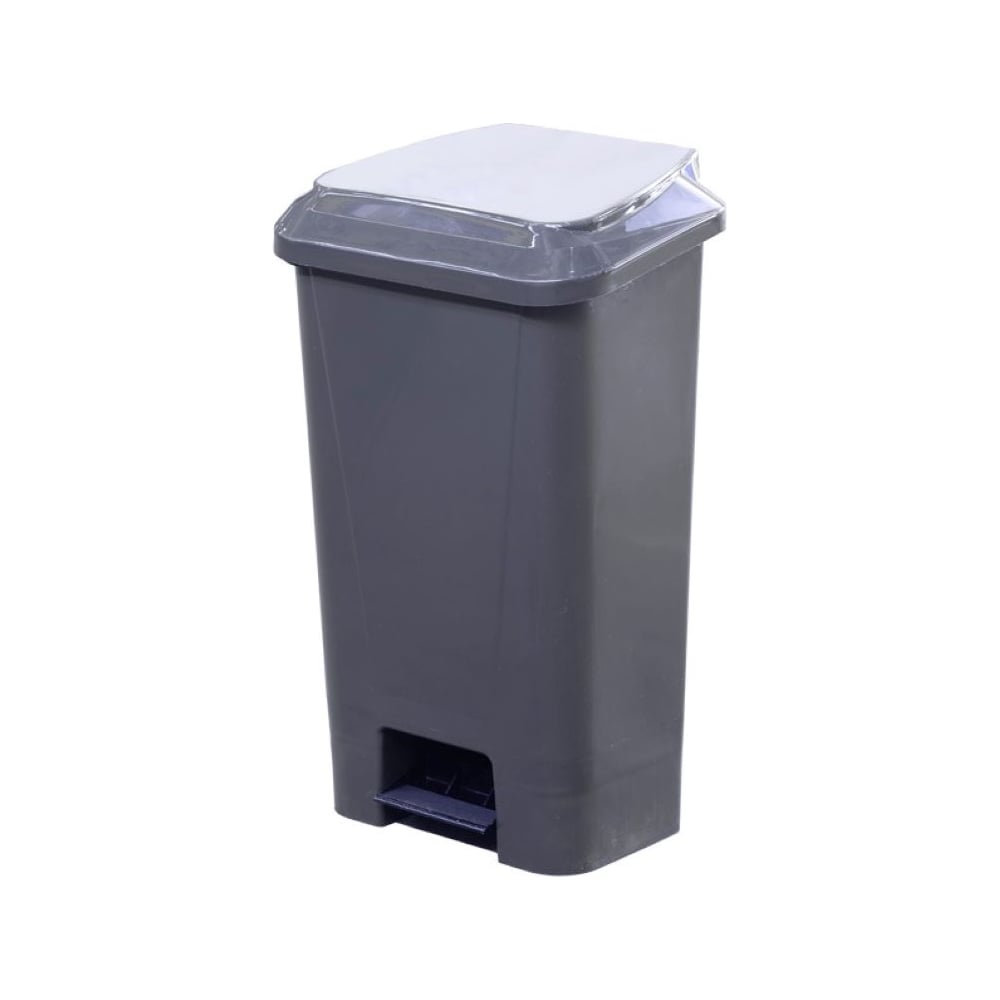 Изображение товара Мусорный контейнер 60л с педалью и пакетодержателем серый Дигрус