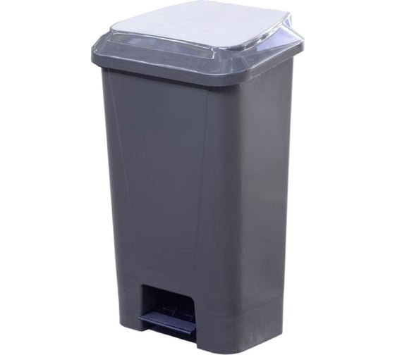 Изображение товара Мусорный контейнер Дигрус 60л с педалью и пакетодержателем, серый К-60ПП-Сер/Д