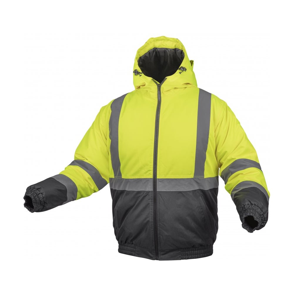 Светоотражающая куртка HOEGERT TECHNIK OKER, желтая, р.3XL HT5K244-3XL